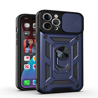 HKM-072339 Sliding Window Mobile Phone Case with Anti-Drop Magnetic Bracket for iPhone Models