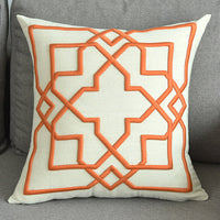 HKM-072467 Geometric Embroidered Cotton and Linen Pillowcase 50x50cm