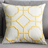 HKM-072467 Geometric Embroidered Cotton and Linen Pillowcase 50x50cm
