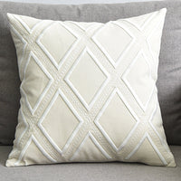 HKM-072467 Geometric Embroidered Cotton and Linen Pillowcase 50x50cm