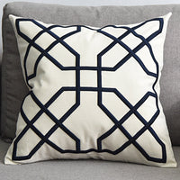 HKM-072467 Geometric Embroidered Cotton and Linen Pillowcase 50x50cm