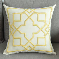 HKM-072467 Geometric Embroidered Cotton and Linen Pillowcase 50x50cm