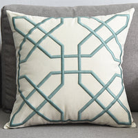 HKM-072467 Geometric Embroidered Cotton and Linen Pillowcase 50x50cm