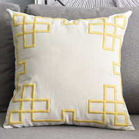 HKM-072467 Geometric Embroidered Cotton and Linen Pillowcase 50x50cm