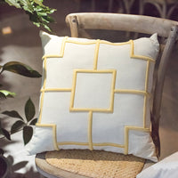 HKM-072467 Geometric Embroidered Cotton and Linen Pillowcase 50x50cm