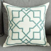 HKM-072467 Geometric Embroidered Cotton and Linen Pillowcase 50x50cm