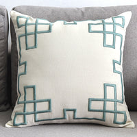HKM-072467 Geometric Embroidered Cotton and Linen Pillowcase 50x50cm