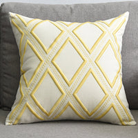 HKM-072467 Geometric Embroidered Cotton and Linen Pillowcase 50x50cm