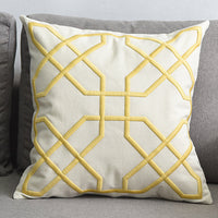 HKM-072467 Geometric Embroidered Cotton and Linen Pillowcase 50x50cm