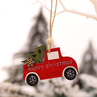 HKM-072531 Wooden Creative Christmas Tree Pendant with Animal and Car Designs
