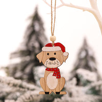 HKM-072531 Wooden Creative Christmas Tree Pendant with Animal and Car Designs