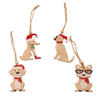 HKM-072531 Wooden Creative Christmas Tree Pendant with Animal and Car Designs