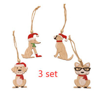 HKM-072531 Wooden Creative Christmas Tree Pendant with Animal and Car Designs