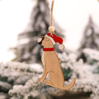 HKM-072531 Wooden Creative Christmas Tree Pendant with Animal and Car Designs
