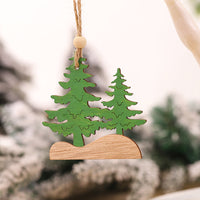 HKM-072531 Wooden Creative Christmas Tree Pendant with Animal and Car Designs