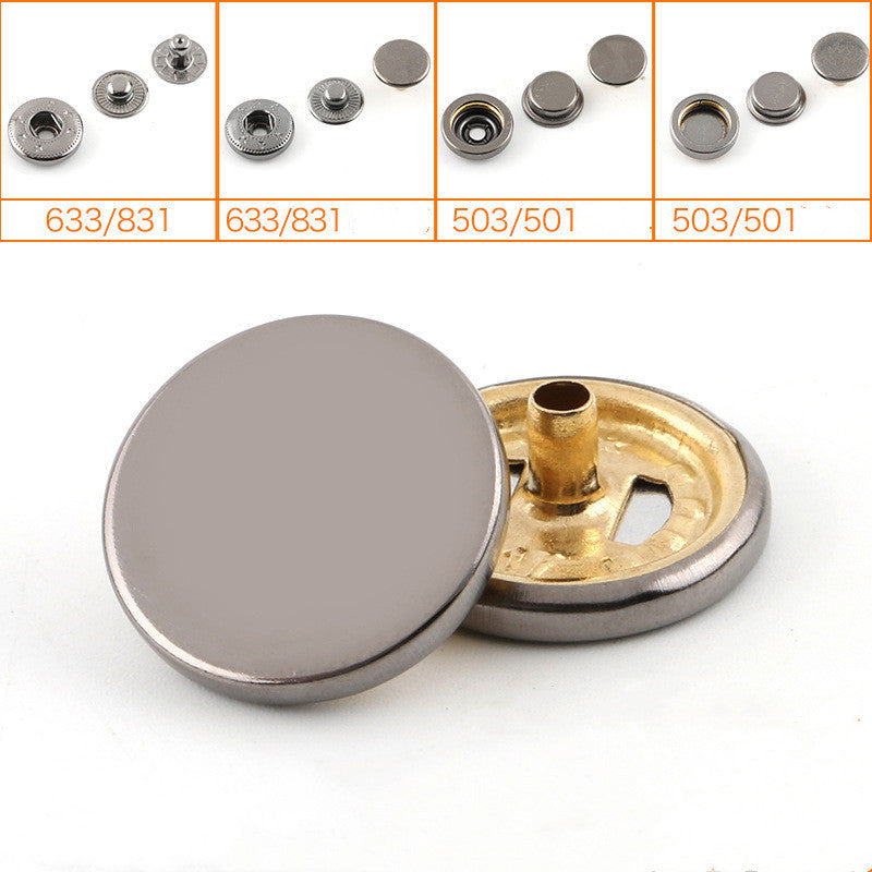 HKM-072915 Alloy Round Snap Buttons for Jackets and Denim Clothing – Stylish and Versatile