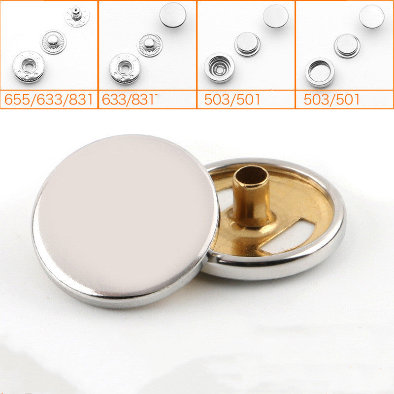 HKM-072915 Alloy Round Snap Buttons for Jackets and Denim Clothing – Stylish and Versatile