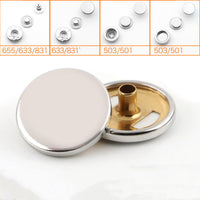 HKM-072915 Alloy Round Snap Buttons for Jackets and Denim Clothing – Stylish and Versatile
