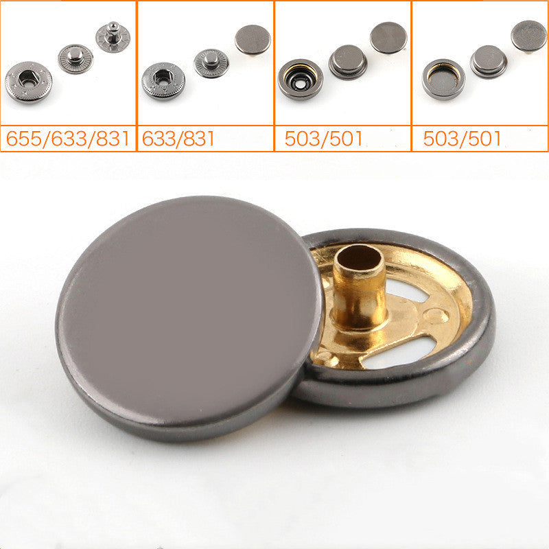 HKM-072915 Alloy Round Snap Buttons for Jackets and Denim Clothing – Stylish and Versatile