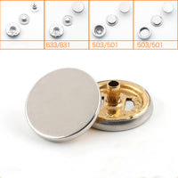 HKM-072915 Alloy Round Snap Buttons for Jackets and Denim Clothing – Stylish and Versatile