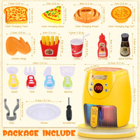 HKM-072915 Kids Color Changing Air Fryer Pretend Play Kitchen Toy - Safe ABS Plastic, Ages 2 and Up