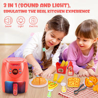 HKM-072915 Kids Color Changing Air Fryer Pretend Play Kitchen Toy - Safe ABS Plastic, Ages 2 and Up