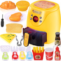 HKM-072915 Kids Color Changing Air Fryer Pretend Play Kitchen Toy - Safe ABS Plastic, Ages 2 and Up