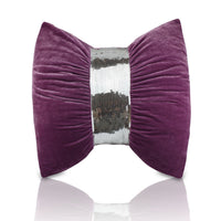 HKM-072915 Velvet Sequin Bow Throw Pillow Cushion - Plain Modern Style, 45x45cm or 60x60cm