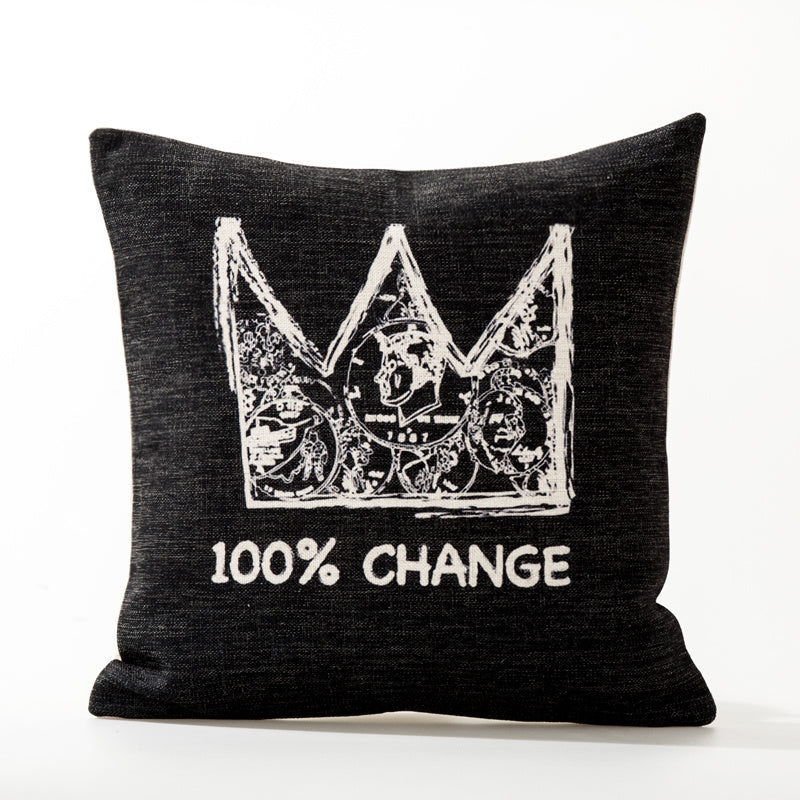 HKM-073043 Cotton and Linen Car Back Cushion with Floral and Leaf Patterns