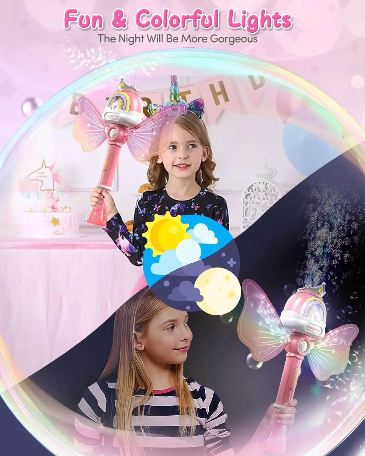 HKM-073043 Unicorn Mini Bubble Wands for Kids - Automatic Bubble Blower Toy, Perfect for Outdoor Fun