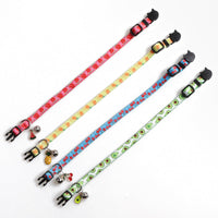 HKM-073107 Fruit-Themed Adjustable Polyester Cat Collar - Avocado, Pineapple, Watermelon, Cherry, Strawberry