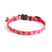 HKM-073107 Fruit-Themed Adjustable Polyester Cat Collar - Avocado, Pineapple, Watermelon, Cherry, Strawberry