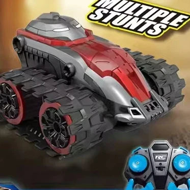 HKM-073235 All Terrain 1/28 Scale 360 Degree Rotating Off Road Tracked Remote Control Stunt Car