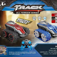 HKM-073235 All Terrain 1/28 Scale 360 Degree Rotating Off Road Tracked Remote Control Stunt Car