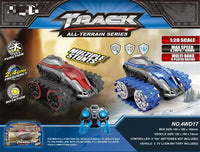 HKM-073235 All Terrain 1/28 Scale 360 Degree Rotating Off Road Tracked Remote Control Stunt Car