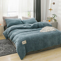 HKM-073235 Double-Sided Coral Lamb Wool 4-Piece Modern Bedding Set, Suitable for 1.5m Bed with 200x230cm Quilt