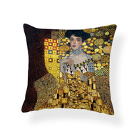 HKM-073299 African Ethnic Style Square Cushion Cover - 45x45cm Abstract Design in Polyester Linen