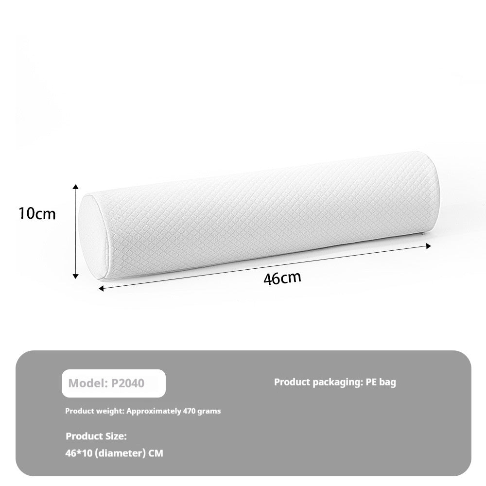HKM-073363 Ergonomic Blue and White Memory Foam Neck Roll Pillow 46 x 10 cm