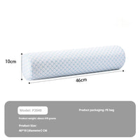 HKM-073363 Ergonomic Blue and White Memory Foam Neck Roll Pillow 46 x 10 cm