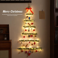 HKM-073363 Luminous Non-woven Christmas Tree Wall Decor for Doors and Windows in Green and Red
