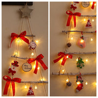 HKM-073363 Luminous Non-woven Christmas Tree Wall Decor for Doors and Windows in Green and Red