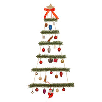 HKM-073363 Luminous Non-woven Christmas Tree Wall Decor for Doors and Windows in Green and Red