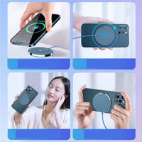 HKM-073427 15W Magnetic Wireless Charger - Fast Charging with 6-8mm Distance Detection, ABS Material