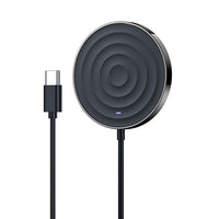 HKM-073427 15W Magnetic Wireless Charger - Fast Charging with 6-8mm Distance Detection, ABS Material