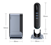 HKM-073747 16-in-1 Type-C Hub Docking Station with External Power Supply and 1000Mbps Transmission Rate