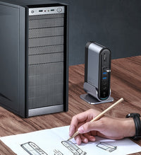 HKM-073747 16-in-1 Type-C Hub Docking Station with External Power Supply and 1000Mbps Transmission Rate