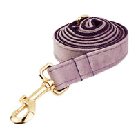 HKM-073747 Velvet Fabric Dog Collar with Leash, Bow, Flower, Vest, and Poop Bag Included