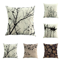 HKM-074067 Floral Linen Cushion Cover with Pillowcase - Modern 45x45cm Design