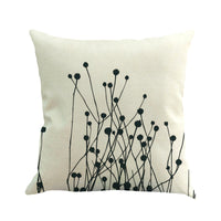 HKM-074067 Floral Linen Cushion Cover with Pillowcase - Modern 45x45cm Design