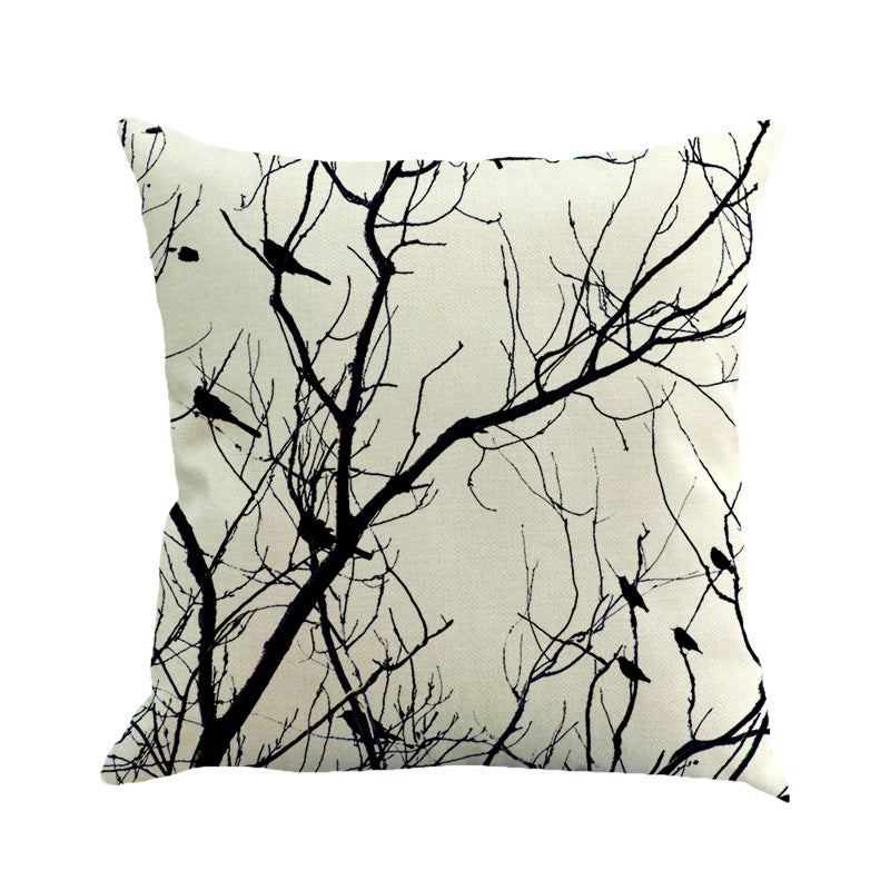 KTX-074067 Floral Linen Cushion Cover with Pillowcase - Modern 45x45cm Design